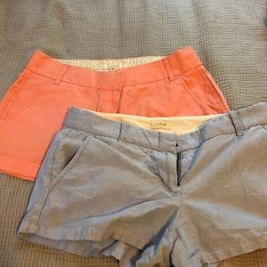 Two size 4 Chino Jcrew shorts